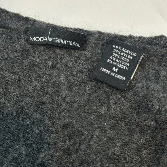 Victoria's Secret M Angel Boucle Fitted Charcoal Grey Cozy Warm Sweater - Picture 2 of 7